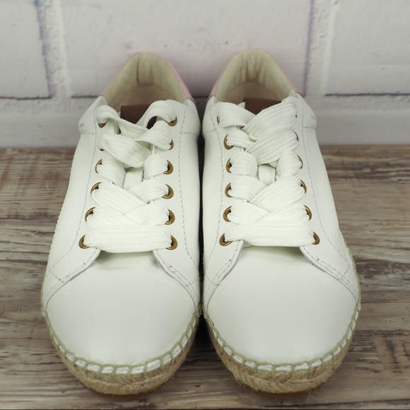 Coach C101 white leather espadrille sneaker 7.5 - Picture 5 of 8
